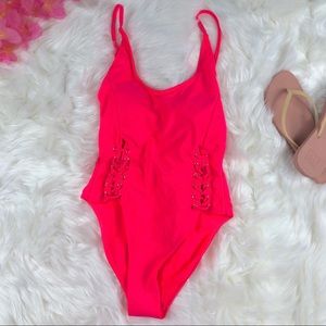 Tinibikini One Piece Neon Swimsuit Size XS